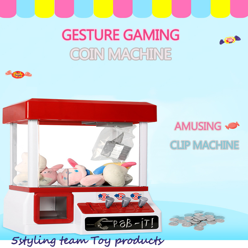 Opel children\ s máquina de segurar miniatura de música clip doll holding máquina de moedas Jogo máquina de brinquedo