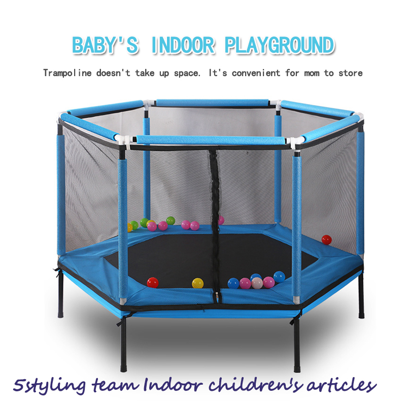 Trampolim crianças\\ Casa trampolim Pai filhos jogos interactivos fitness trampolim com rede de segurança baby fence
