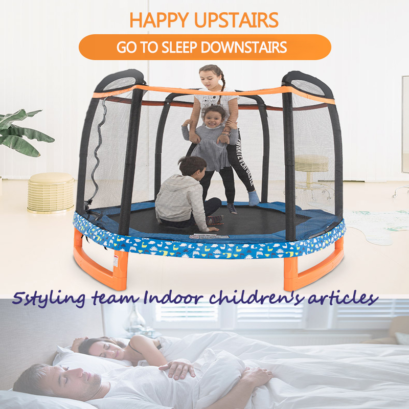 Trampolim família americana trampolim infantil interior infantil ao ar livre com rede de proteção em grande escala trampolim homestay